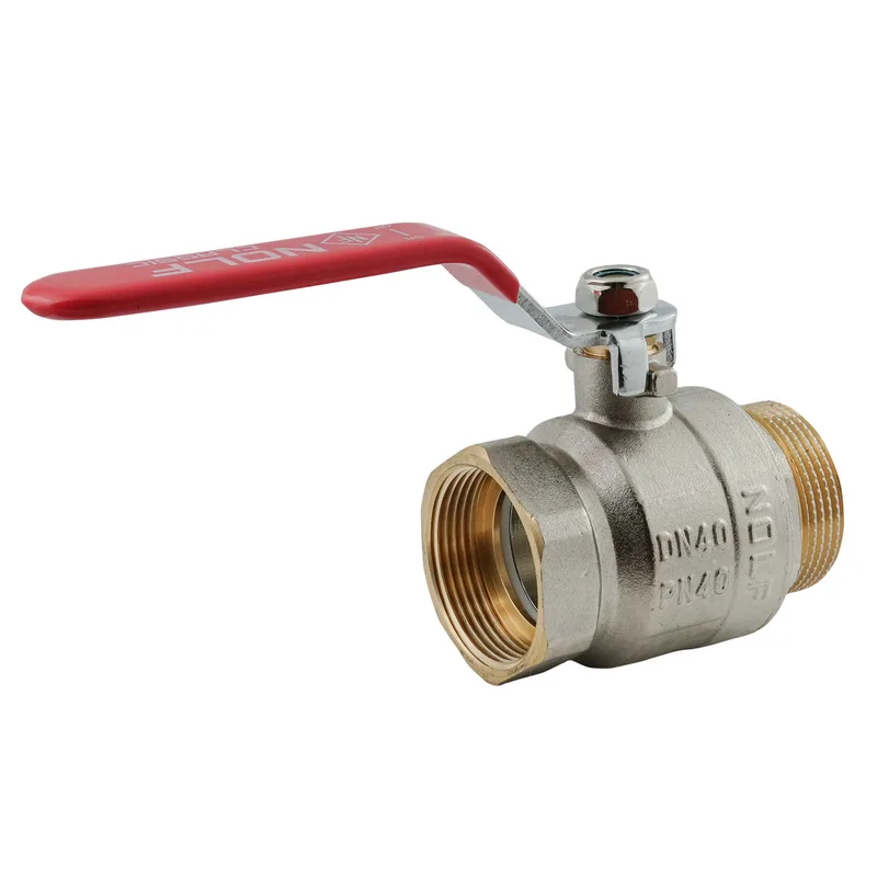 Кран шаровой 1 1/2" NOLF CLASSIC латунный CW617N красный рычаг 40 бар 40 мм стальной