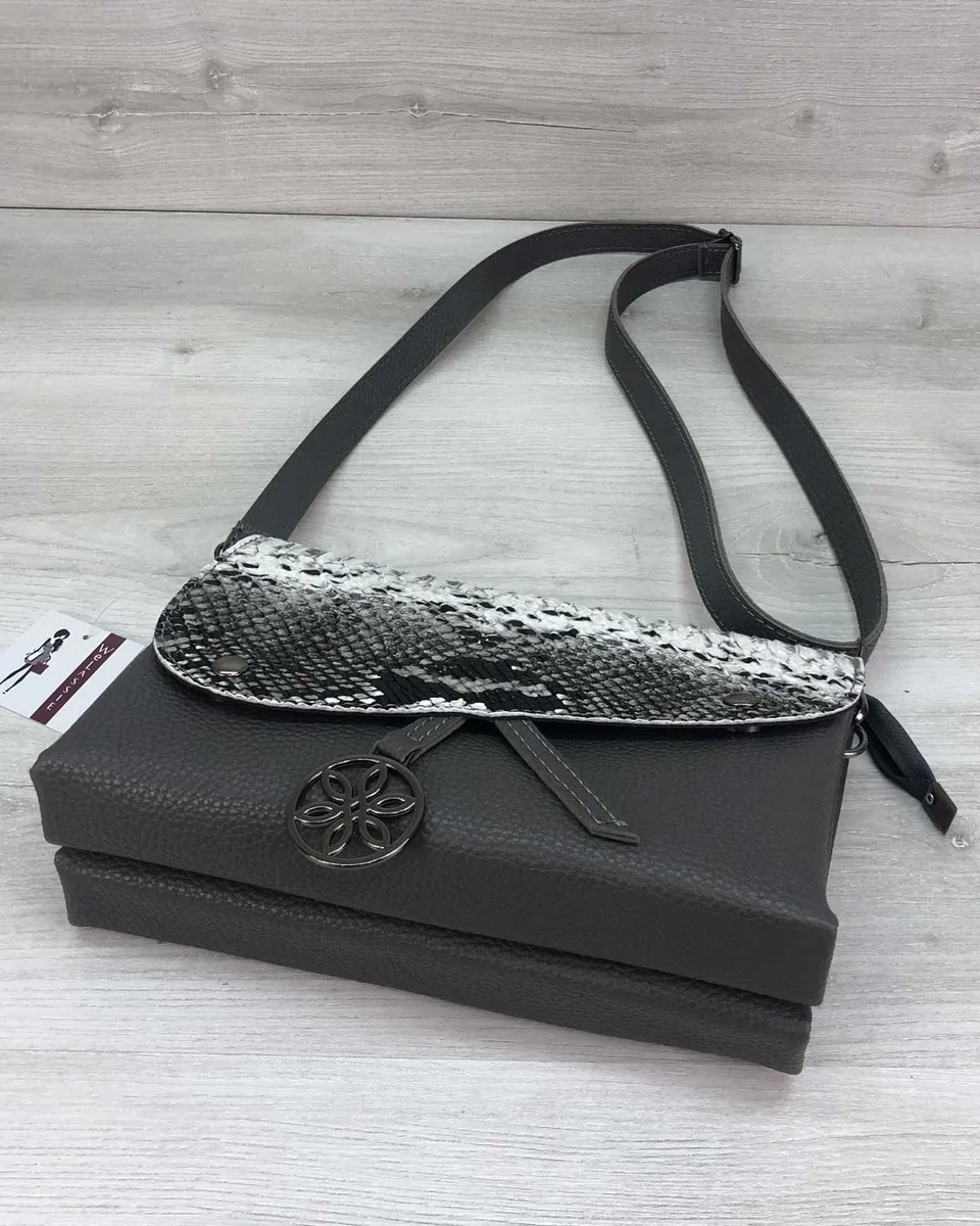Клатч екокожа 112 см сірий