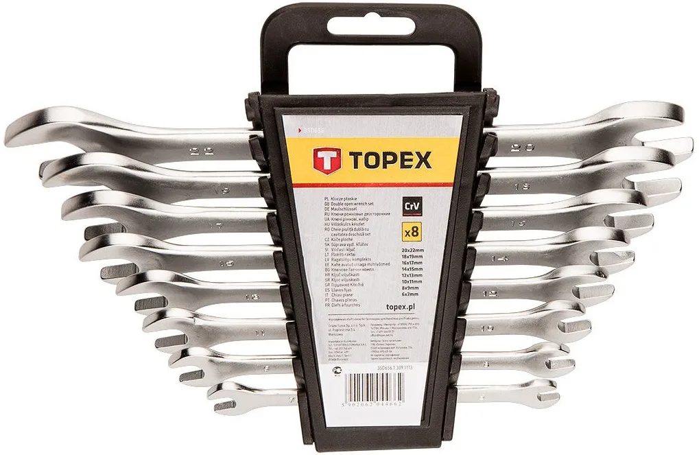 Ключі гайкові TOPEX CrV 6-22 мм набір 8 шт