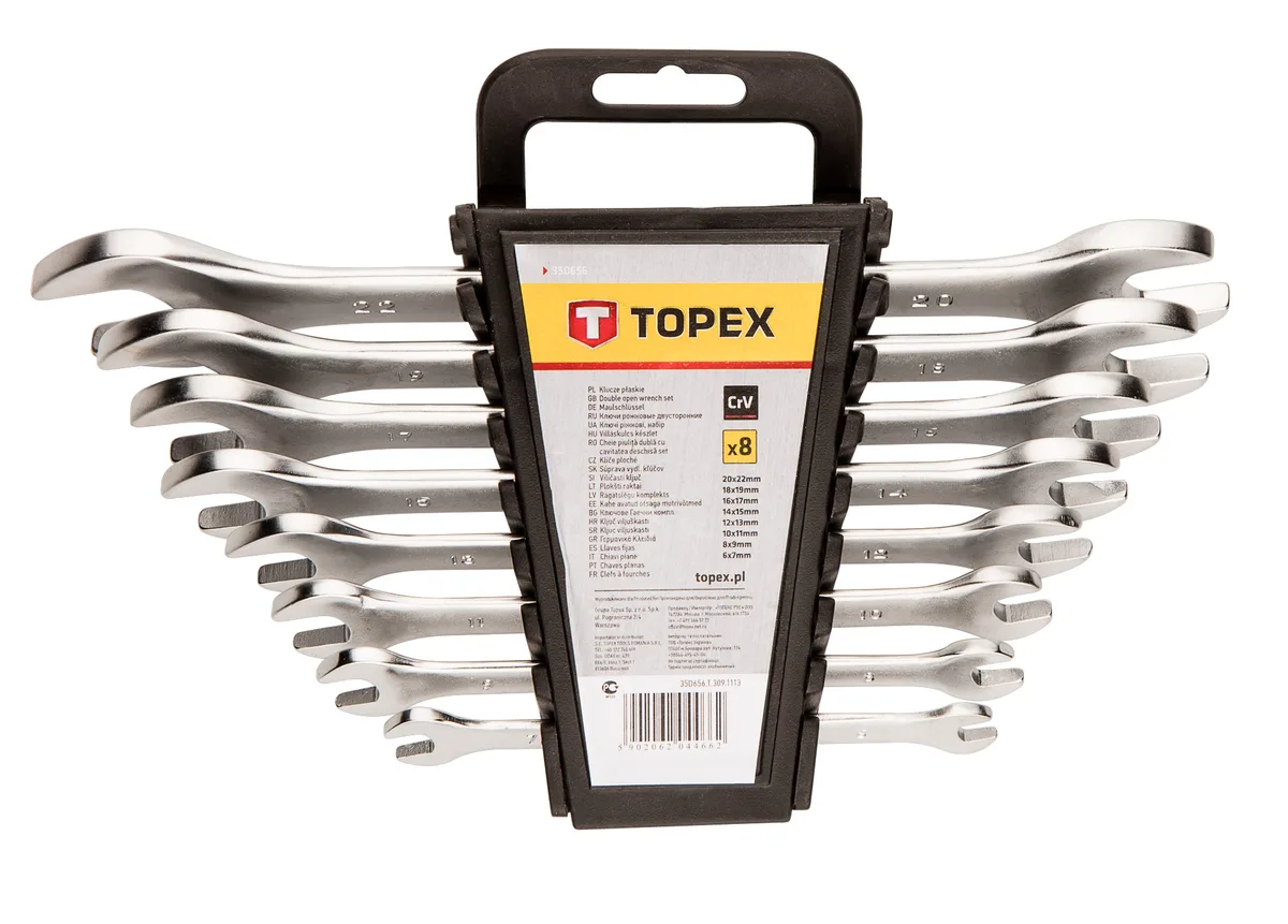 Ключи гаечные TOPEX CrV 6-22 мм набор 8 шт