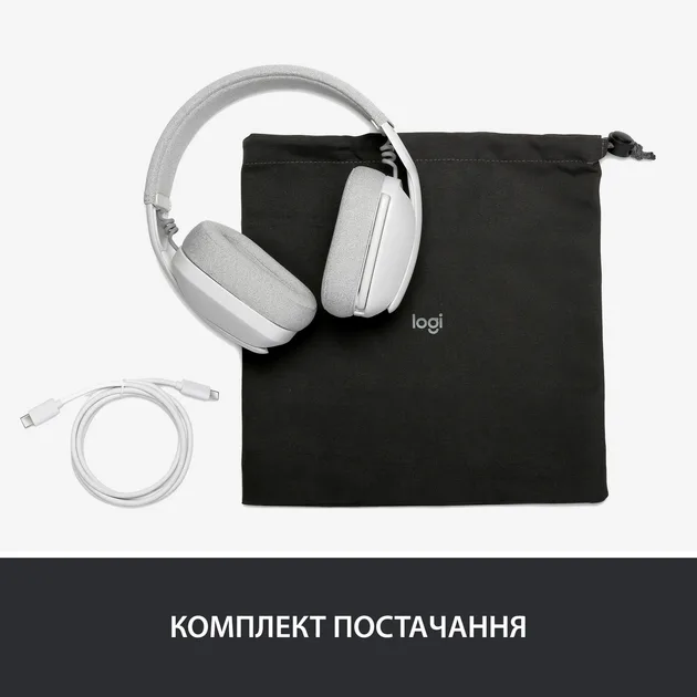 Гарнитура Logitech Беспроводная Полноразмерная Тканевая Белая