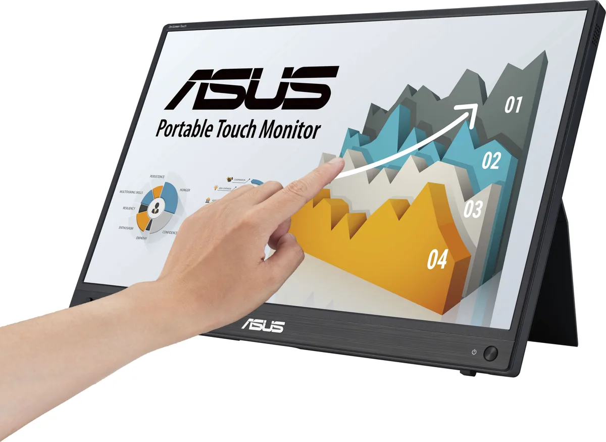 Монітор портативний Asus 15.6" ZenScreen MB16AMTR mHDMI, 2xUSB-C, MM, IPS, 7800mAh, Touch, Case