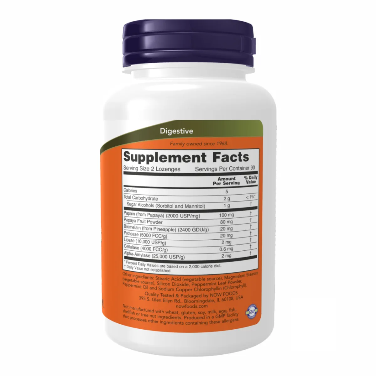 Жувальні таблетки Now Foods Papaya Enzyme 180 табл для комфортного травлення