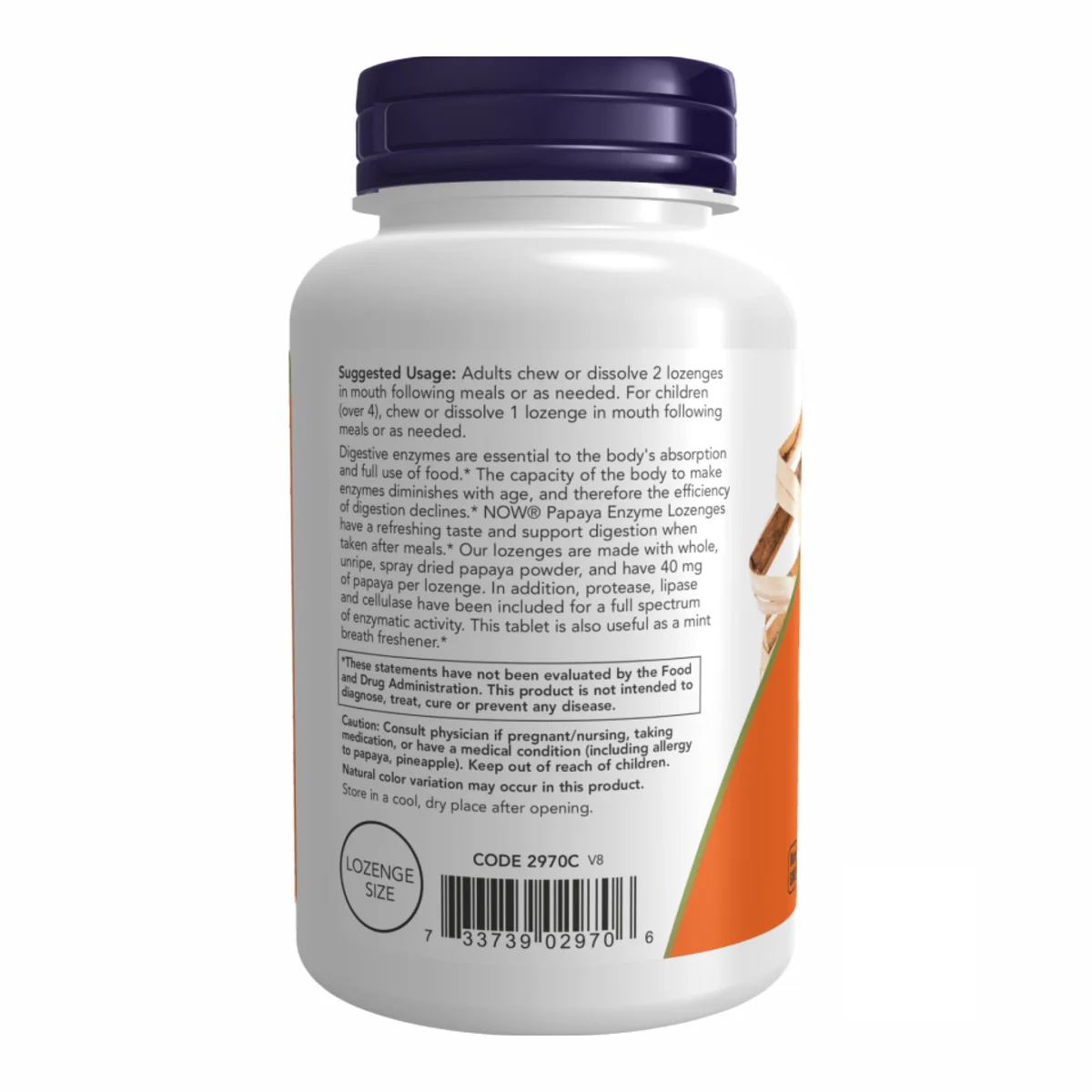 Жувальні таблетки Now Foods Papaya Enzyme 180 табл для комфортного травлення
