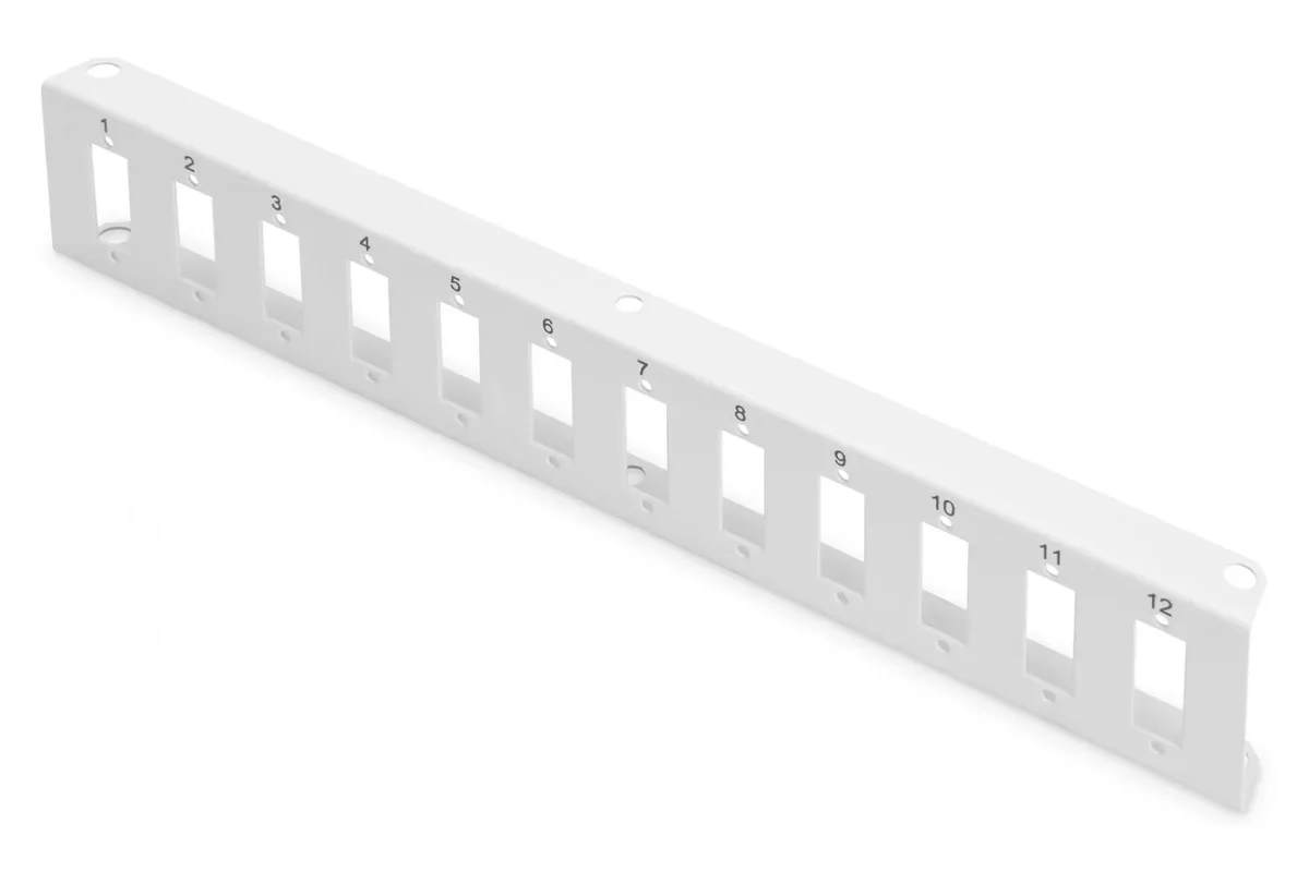 Адаптерна пластина DIGITUS, для волоконно-оптичного Unibox, 12x SC Duplex, LC Quad, настінний монтаж, середня, сіра