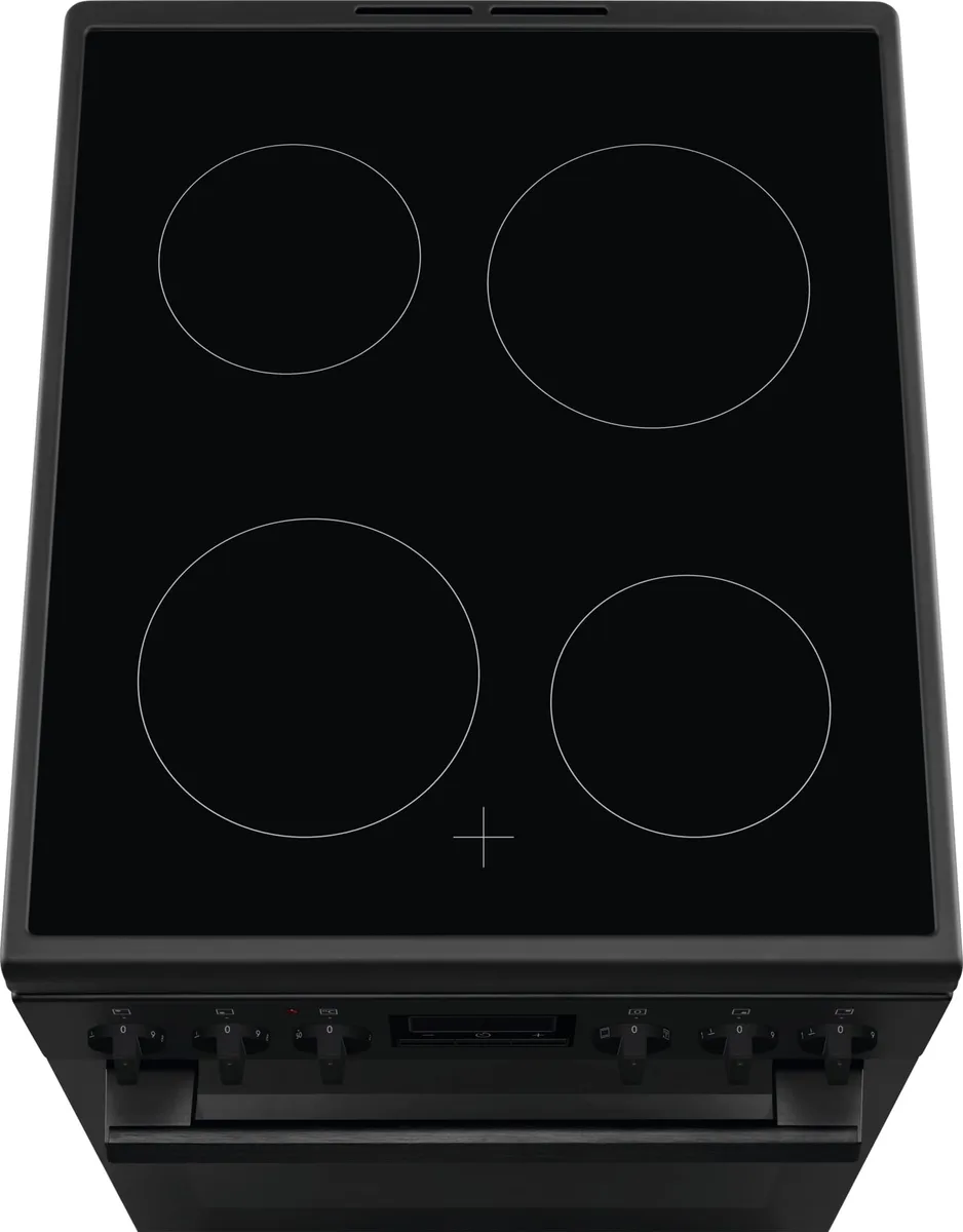 Електрична склокерамічна плита Electrolux, об'єм 57л, розміри 50x60см, з дисплеєм та конвекцією, чорна матова.