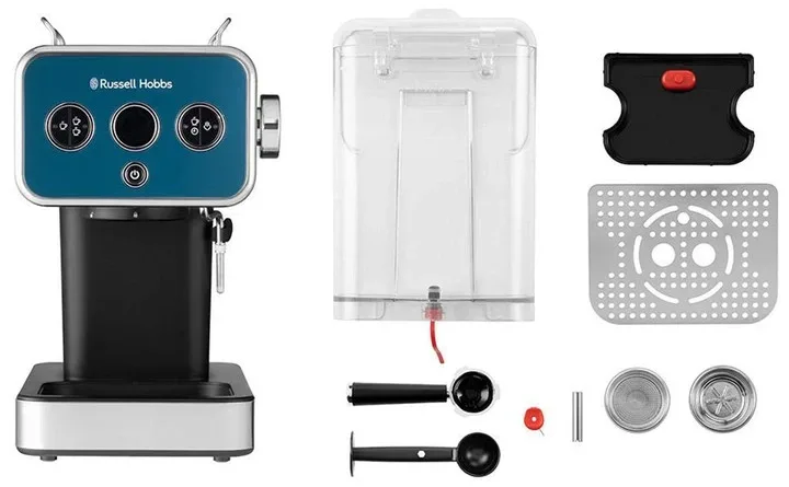 Кавоварка еспрессо Russell Hobbs метал 34,2х27х29 см синя