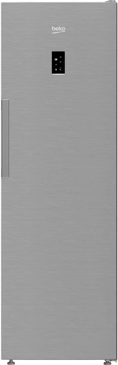 Морозильник Beko, 187x60x71 см, 286 л, однодверний, клас E, No Frost, нержавіюча сталь.