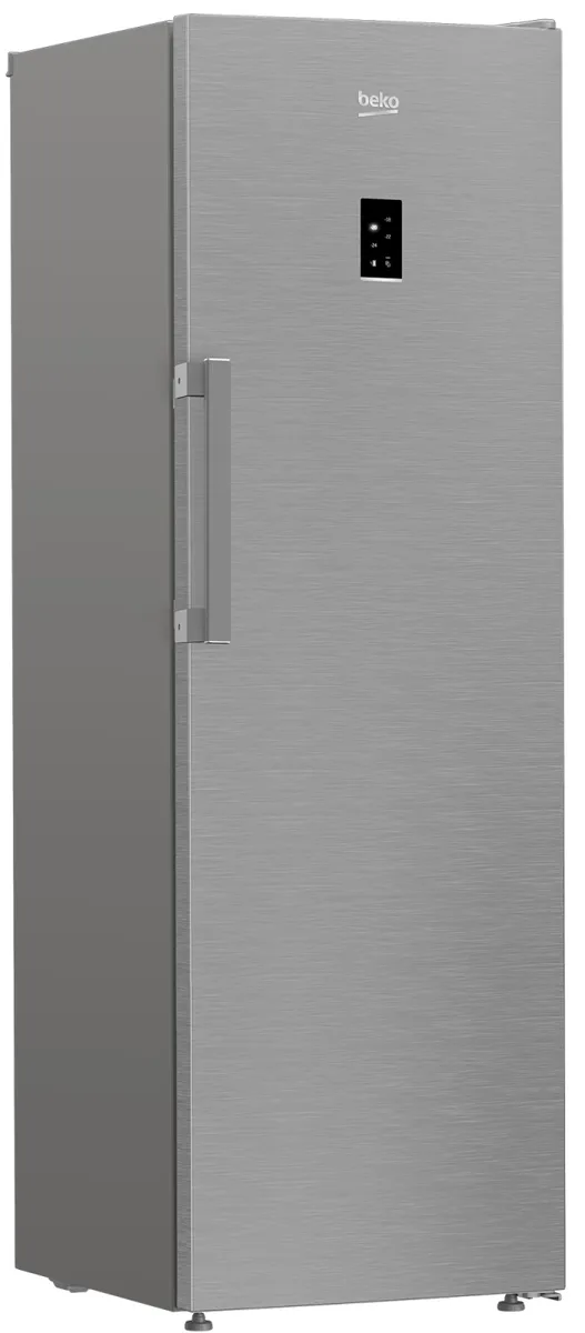 Морозильник Beko, 187x60x71 см, 286 л, однодверный, класс E, No Frost, нержавеющая сталь