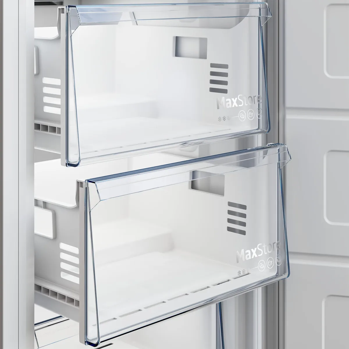 Морозильник Beko, 187x60x71 см, 286 л, однодверный, класс E, No Frost, нержавеющая сталь