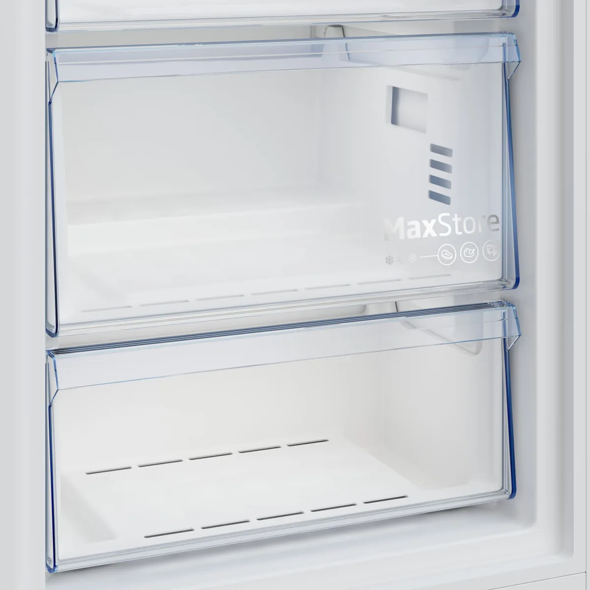 Морозильник Beko, 187x60x71 см, 286 л, однодверный, класс E, No Frost, нержавеющая сталь