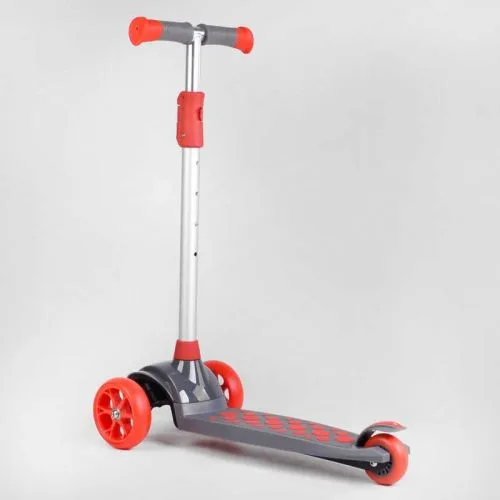 Трехколесный самокат Best Scooter со светящимися колесами для детей с регулируемым рулем и складной конструкцией.