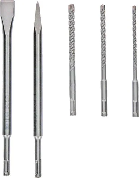 Комплект свердлів та зубил Bosch Professional SDS-plus, 5 одиниць.