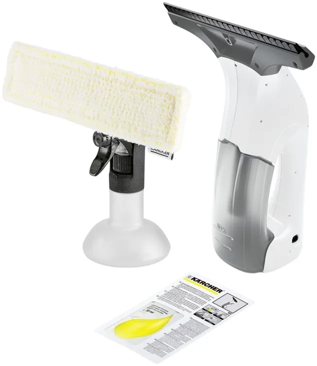 Віконний пилосос Karcher WV 1 Plus, об'єм води - 0.1 л, автономна робота до 25 хв, вага - 0.5 кг, білий.