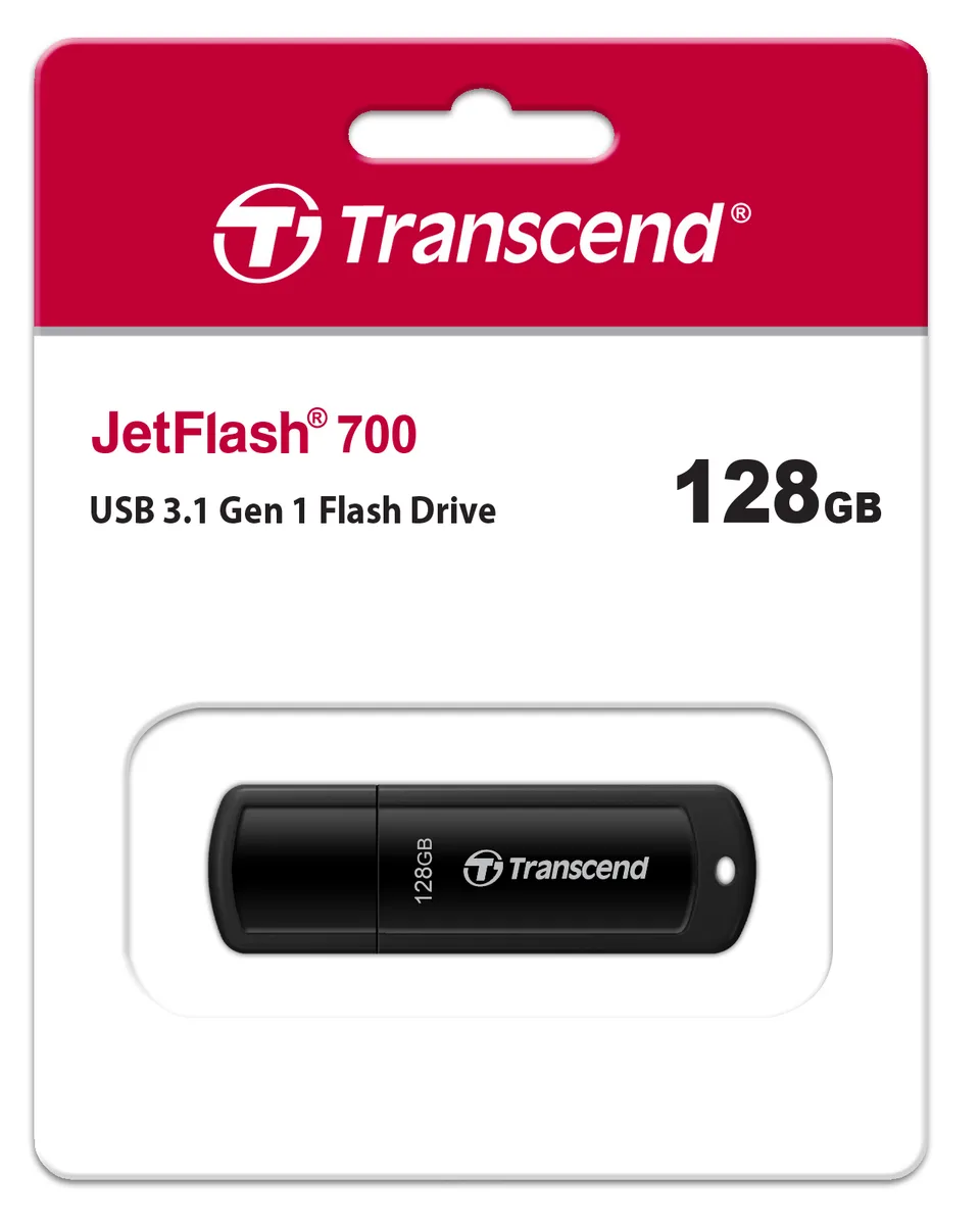 Накопичувач Transcend 128GB USB 3.1 Type-A JetFlash 700 Чорний