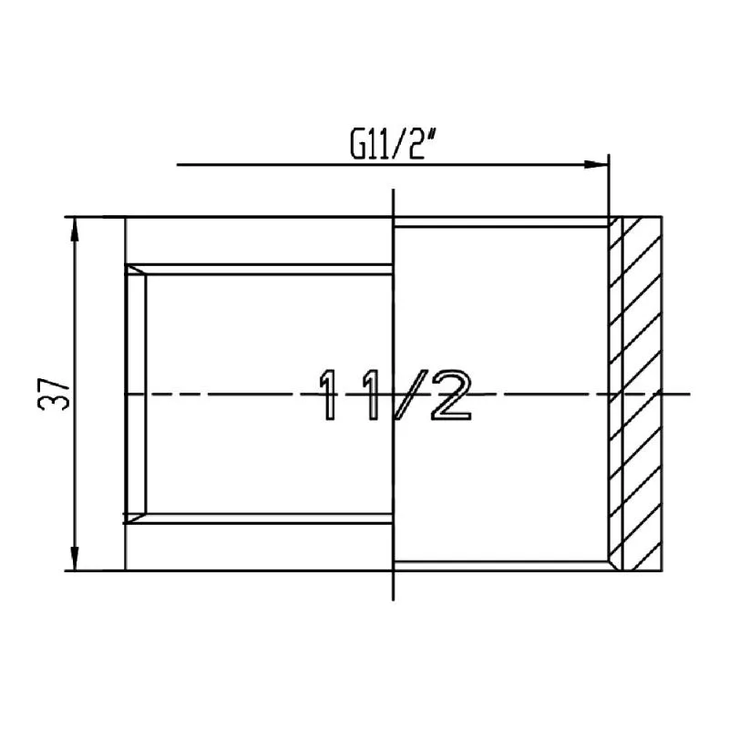 Муфта равнопроходная 1 1/2" ВВ латунь никелированная Forte