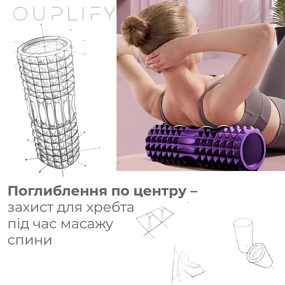 Масажний ролик Active Point EVA 45 см Фіолетовий