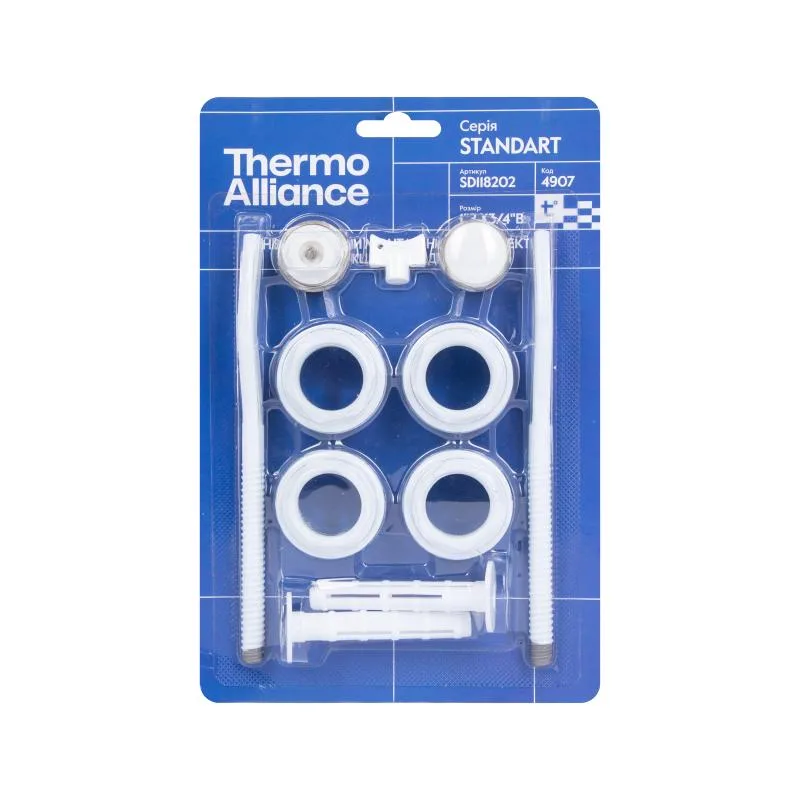 Комплект кріплень настінних для радіатора 3/4"x1" 2 шт металевий Thermo Alliance