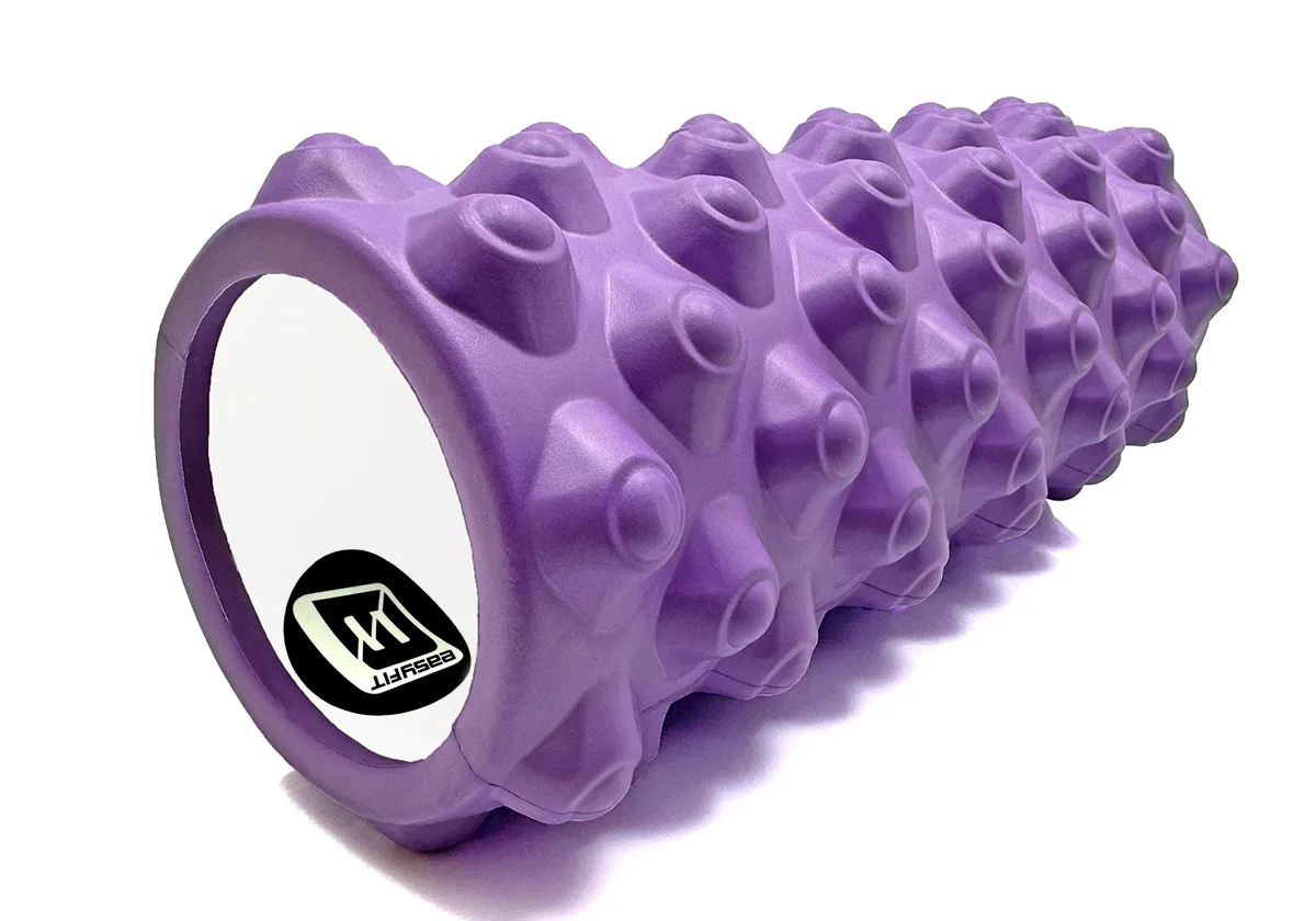 Масажний ролик EasyFit EVA 33 см Фіолетовий 3D поверхня