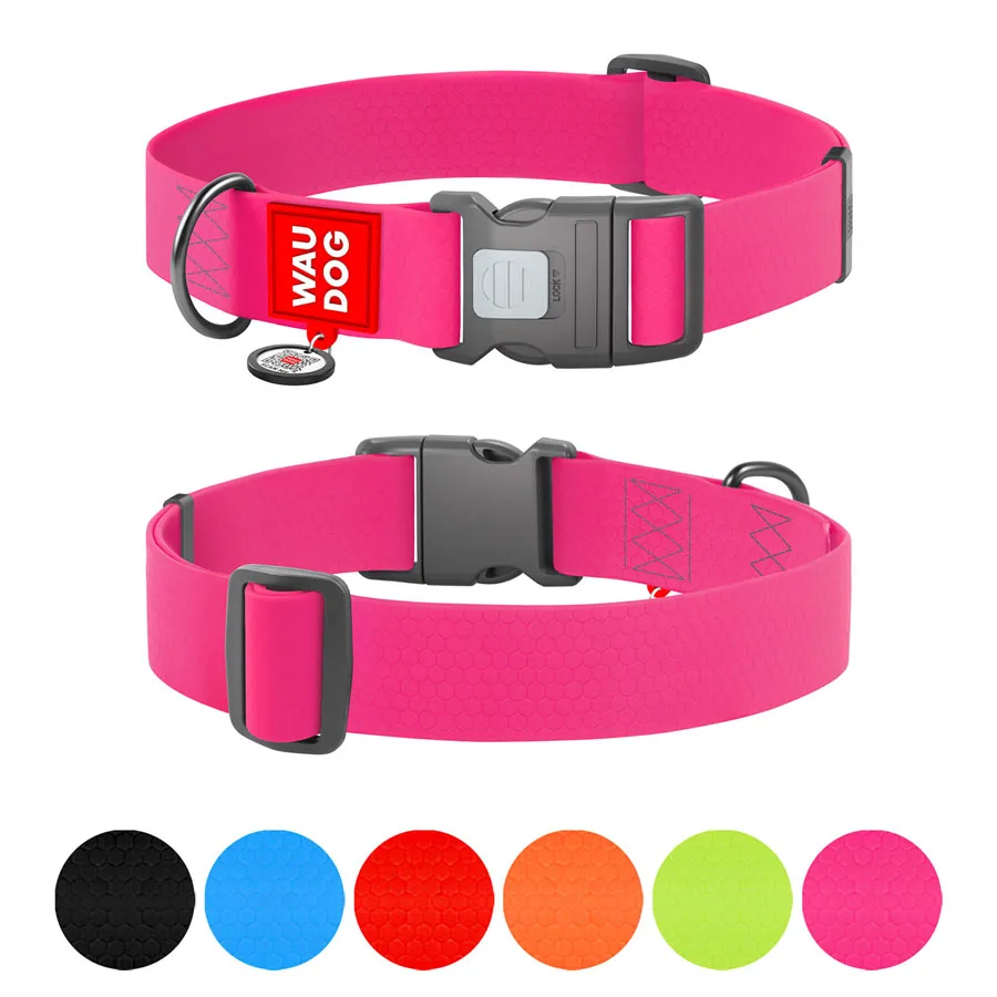 Нашийник WAUDOG Waterproof XXL 46-70 см Collartex рожевий