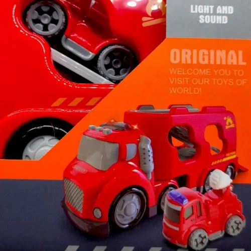 Грузовик автомобильный пожарный YA HANG TOYS с машинкой инерционный для детей игрушечный транспорт