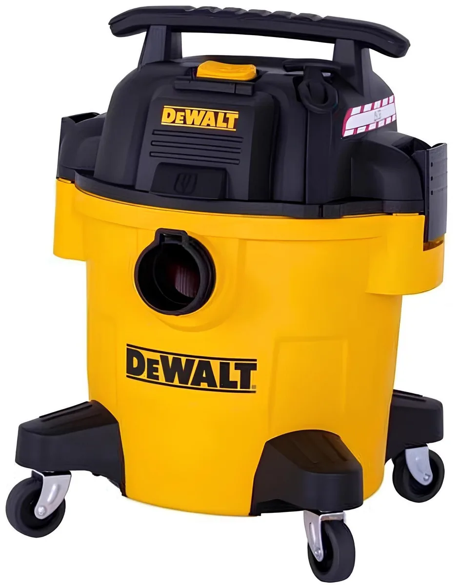 Професійний пилосос DeWalt потужністю 1050 Вт, з силою всмоктування 15 кПа, об'ємом контейнера 20 л, вагою 6.2 кг.