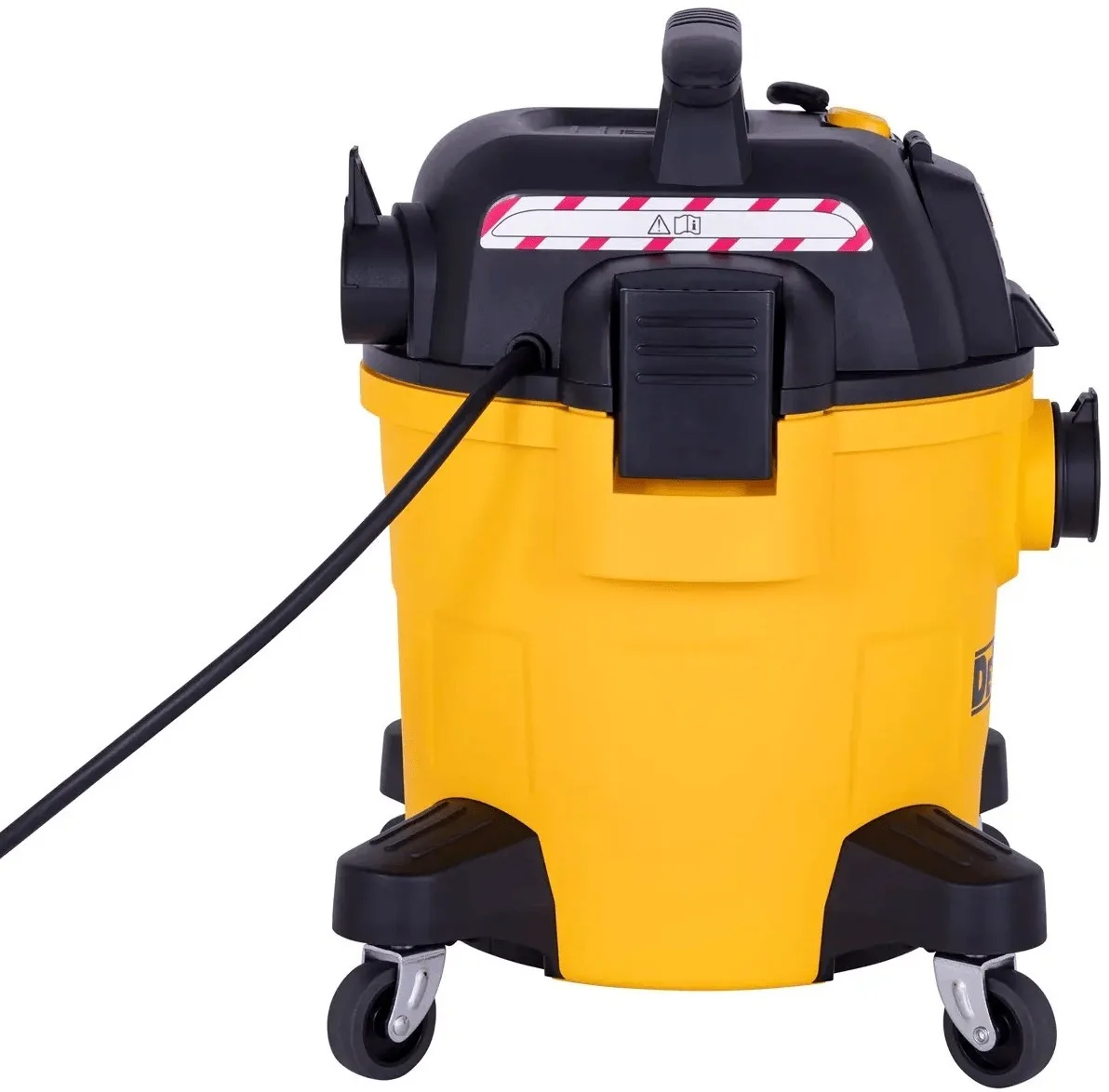 Професійний пилосос DeWalt потужністю 1050 Вт, з силою всмоктування 15 кПа, об'ємом контейнера 20 л, вагою 6.2 кг.