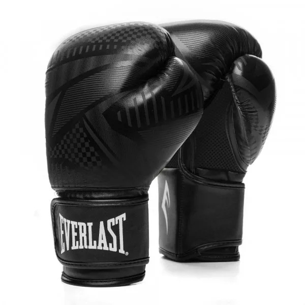 Боксерські рукавиці Everlast 100% поліуретан 12 унцій чорні унісекс