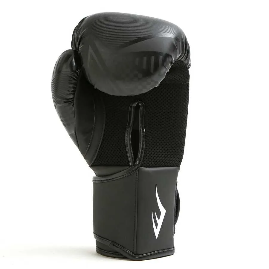 Боксерські рукавиці Everlast 100% поліуретан 12 унцій чорні унісекс