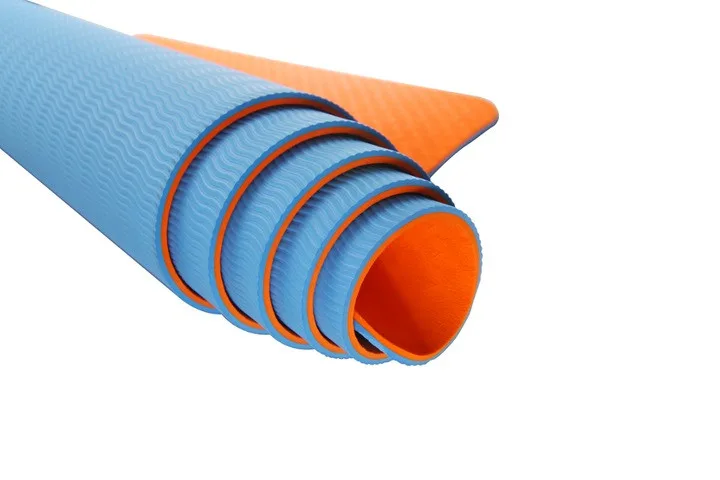 Килимок для йоги U-Powex TPE 183х61 см Помаранчевий Синій