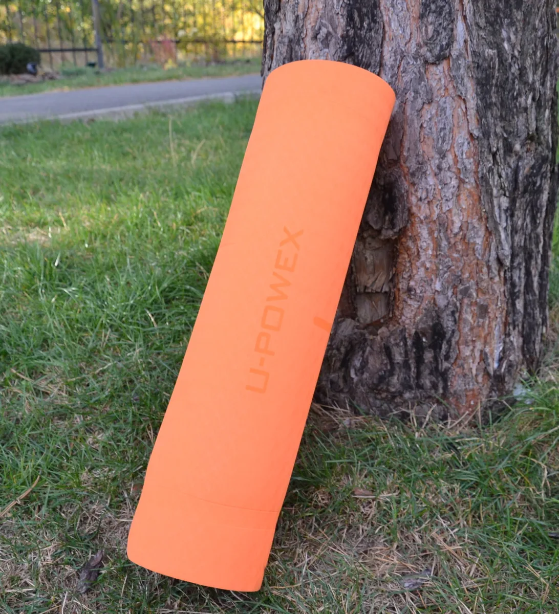 Килимок для йоги U-Powex TPE 183х61 см Помаранчевий Синій