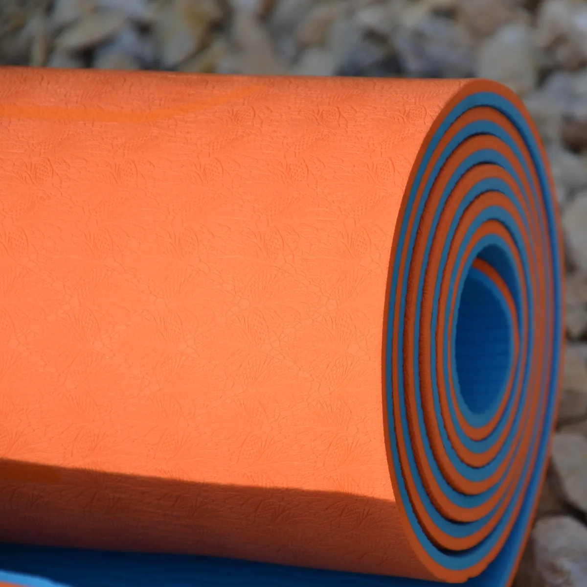 Килимок для йоги U-Powex TPE 183х61 см Помаранчевий Синій