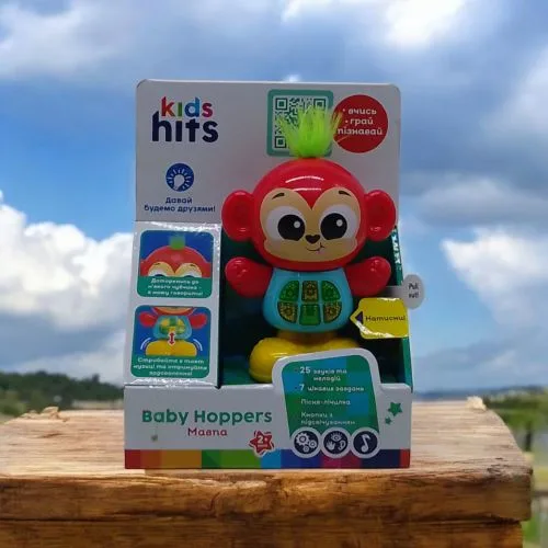 Музична розвиваюча іграшка Kids Hits Обезьянка 25 звуків і 7 завдань для дітей від 1 року