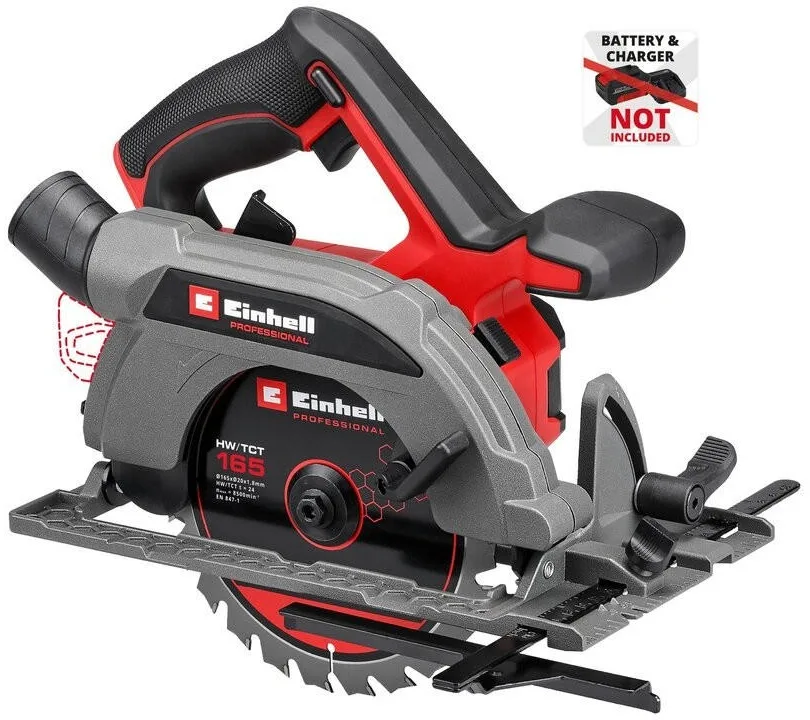 Акумуляторна дискова пила Einhell TP-CS 18/165 Li BL-Solo 18В 5000 об/хв, 165 мм, 2.95 кг (без батареї та зарядного пристрою)