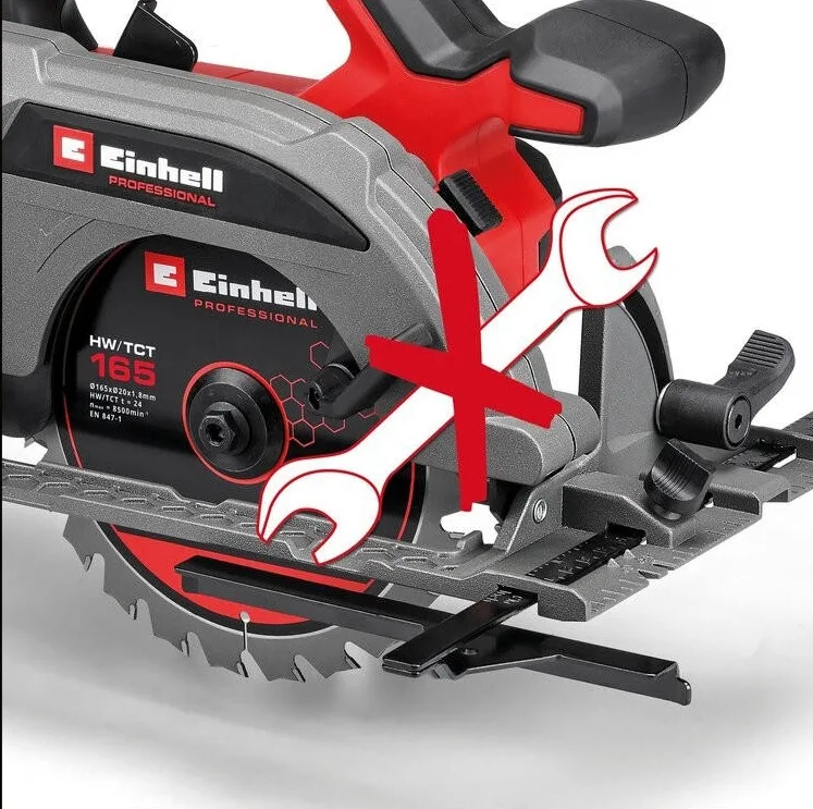 Акумуляторна дискова пила Einhell TP-CS 18/165 Li BL-Solo 18В 5000 об/хв, 165 мм, 2.95 кг (без батареї та зарядного пристрою)