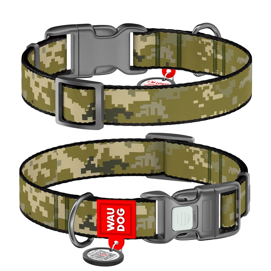 Нашийник WAUDOG Nylon L 33-49 см 25 мм Нейлон Мілітарі з QR-паспортом