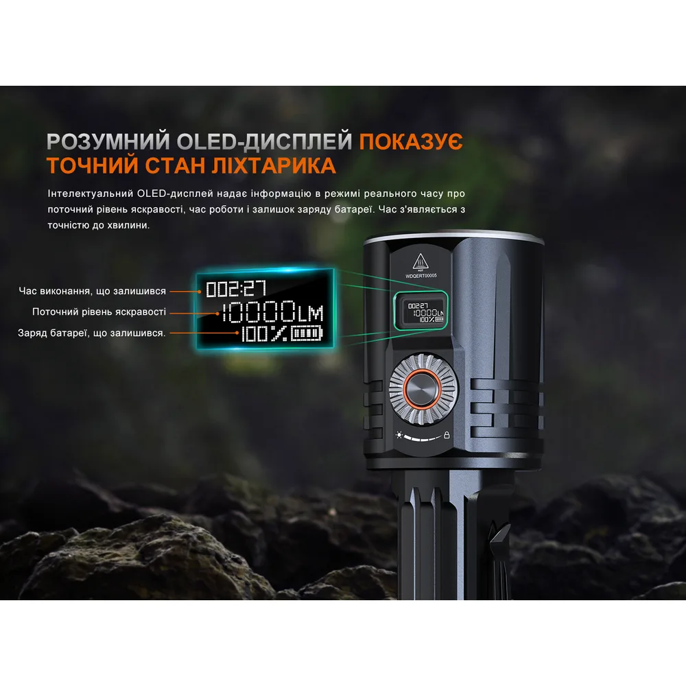 Ліхтар ручний пошуковий лазерний Fenix алюміній 160,7х56,2х55,1 мм білий жовтий