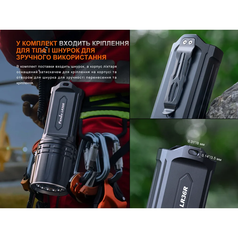 Ліхтар ручний пошуковий лазерний Fenix алюміній 160,7х56,2х55,1 мм білий жовтий