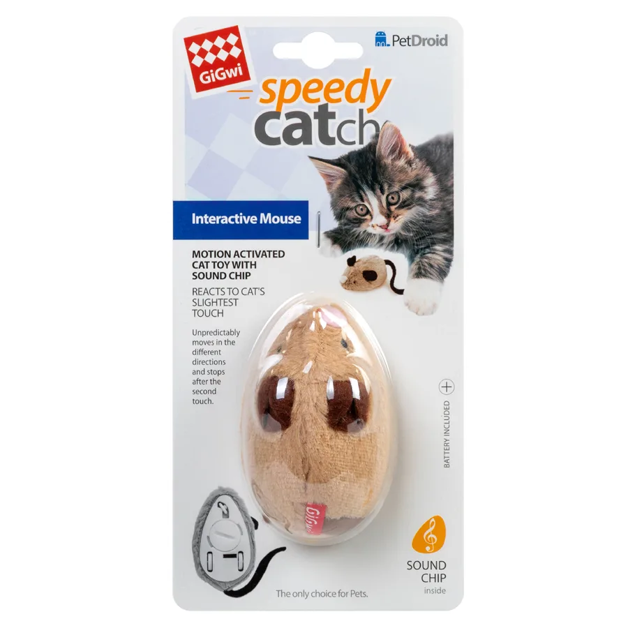 Інтерактивна іграшка для котів GiGwi Speedy Catch 9 см штучне хутро