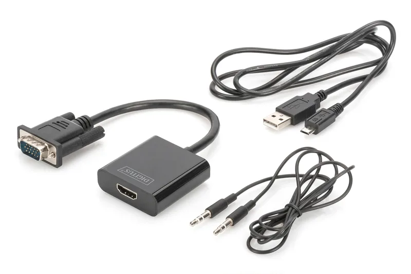 Адаптер DIGITUS VGA > HDMI (M/F), Full HD