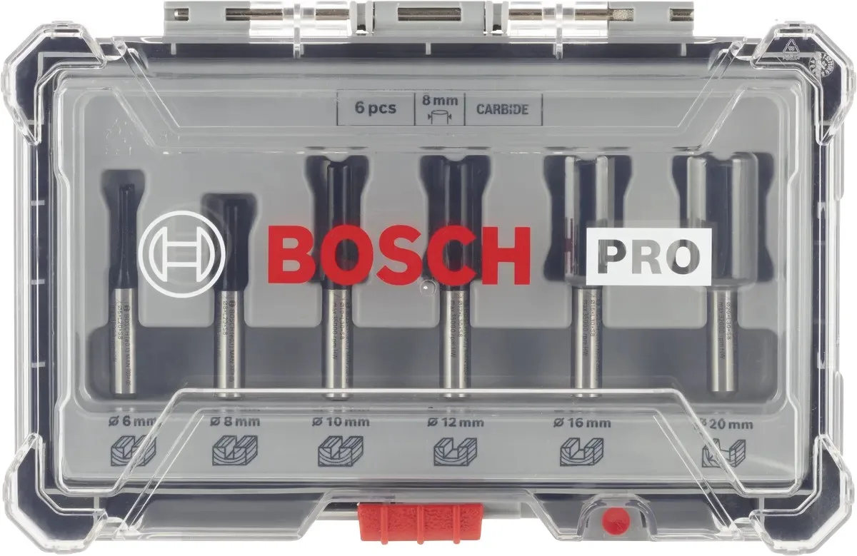 Комплект пазових фрез Bosch Professional 8мм, 6 штук.