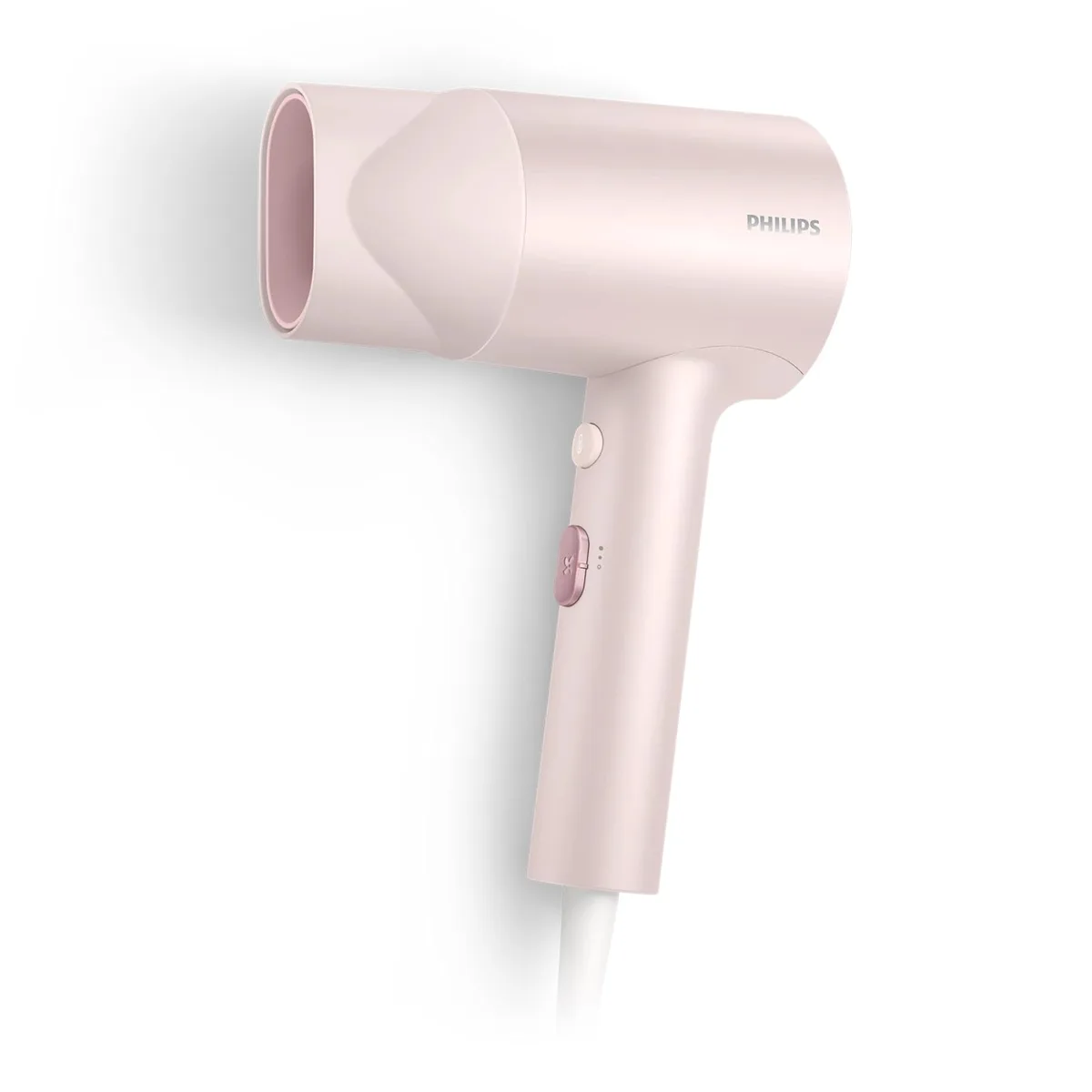 Фен Philips 3000 Series, 1600 Вт, 2 швидкості, з іонізацією, рожевого кольору.