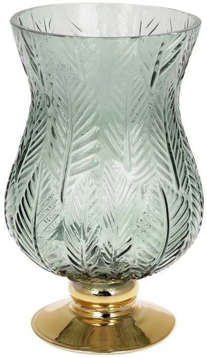Ваза скляна Ancient Glass Розалин зелена 14х15х25 см