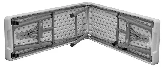 Складний лавка з сталі та HDPE 183х43 см сірого кольору