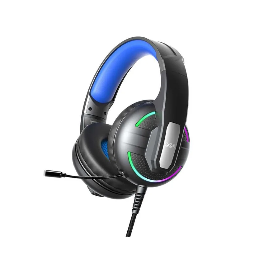 Навушники XO ігрові дротові RGB шкірозамінник чорні