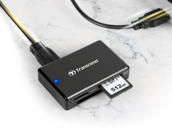 Кардрiдер Transcend USB 3.1 Type-A > microSD/SD/CF Чорний