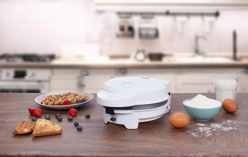 Вафельниця Gorenje 700 Вт 6 випічок Антипригарне покриття Білий 22х12х26 см