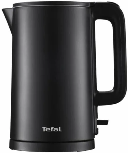 Електричний чайник Tefal Thermo Protect, 1.5л, пластиковий корпус, нержавіюча сталь, чорний колір.