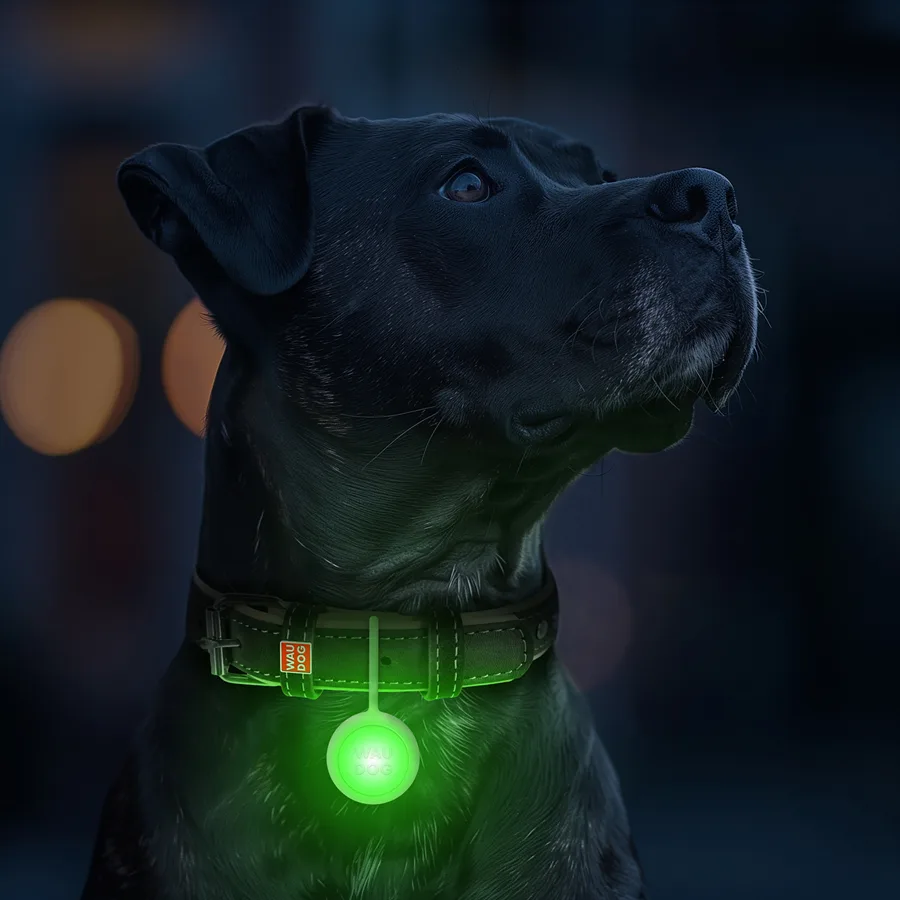 Ліхтарик WAUDOG LED для собак і котів 7,5х3,7х1,4 см силіконовий чорний IP54