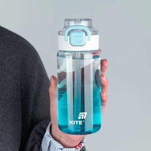 Пляшечка для води Kite 600 мл блакитна спортивна ємність для пиття